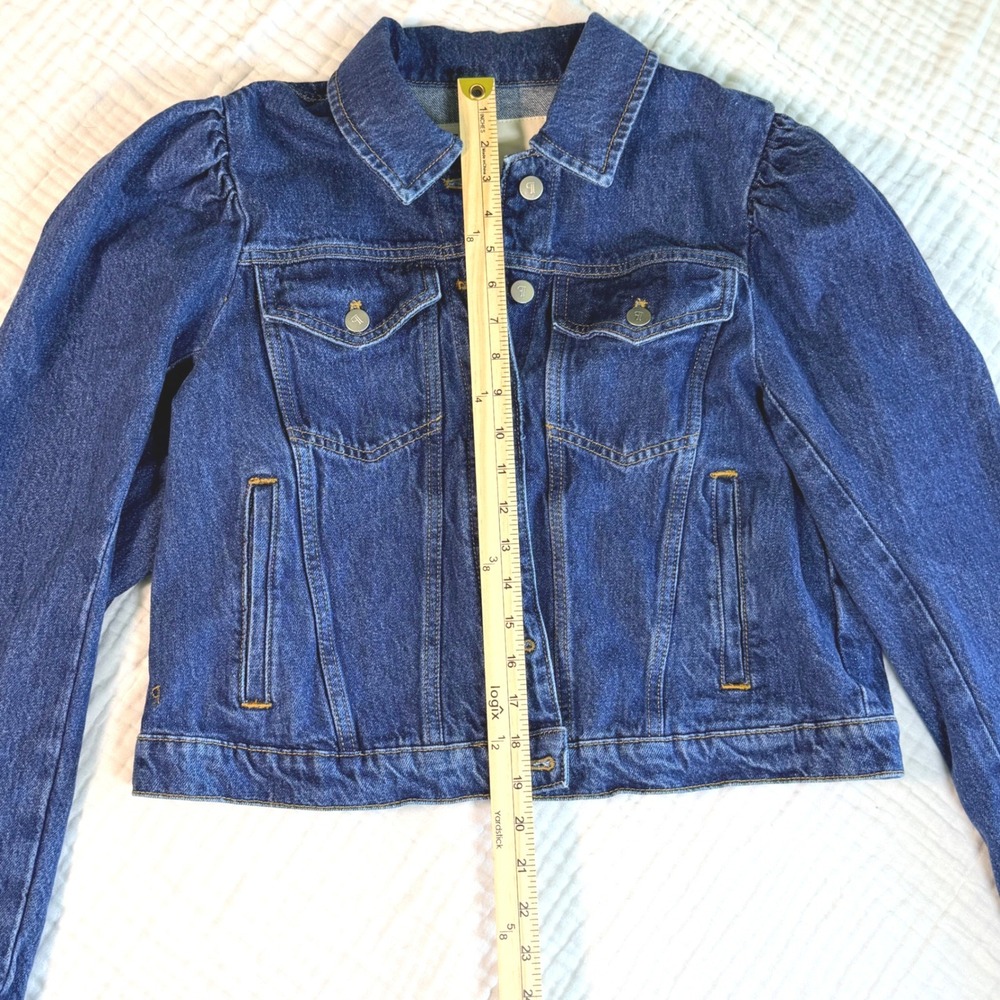 NWT Anthropologie PILCRO Puff Sleeve Denim Jean Jacket Women's Medium‎ - Picture 8 of 11